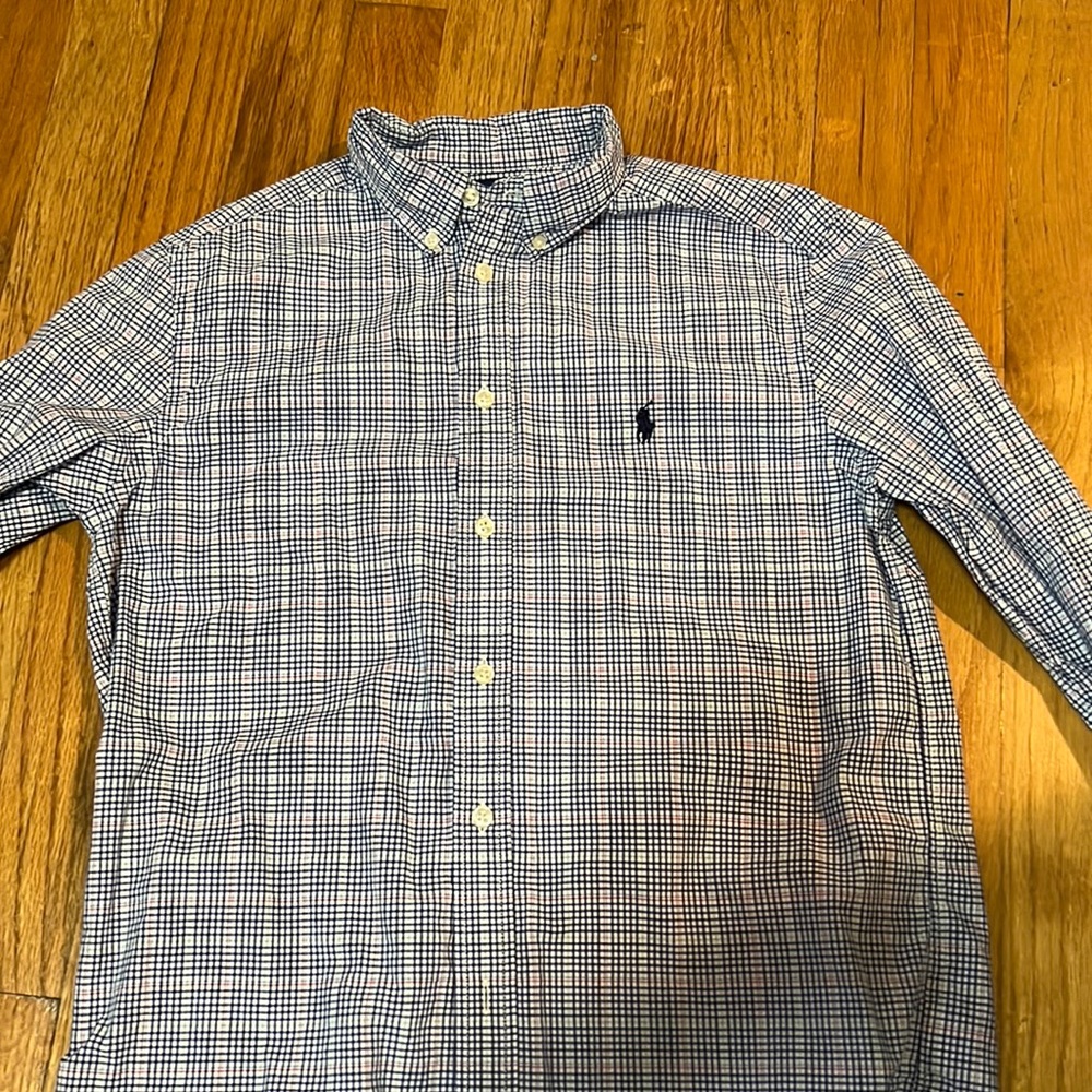Ralph Lauren Boys Button Up Shirt Size L (14-16) Long Sleeve, Plaid